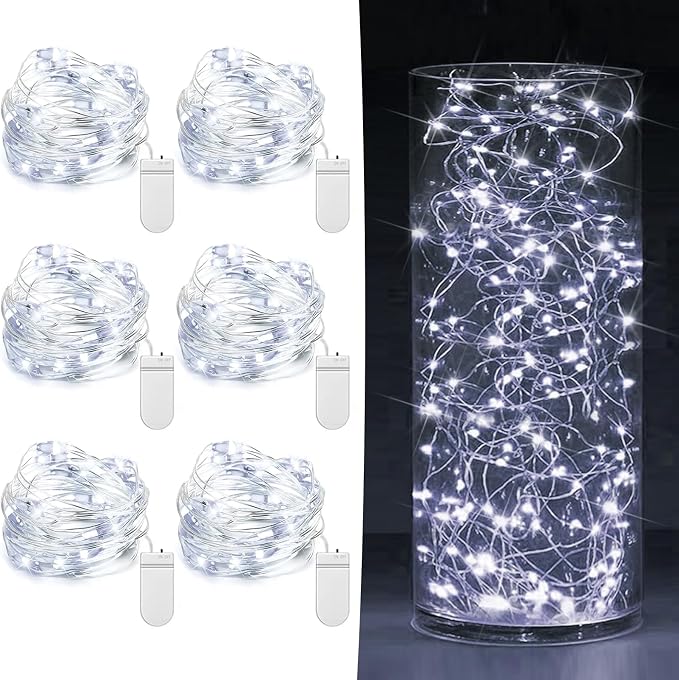 6 Pack Fairy Lights Battery Operated 7ft 20 LED Mini String Lights Twinkle by HOBAYS