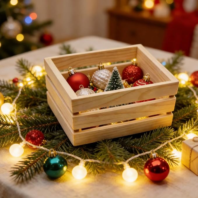 6-Pack 6.3 Inch Natural Pine Wooden Crates, Unfinished Rustic Nesting Wood Boxes - Image 5