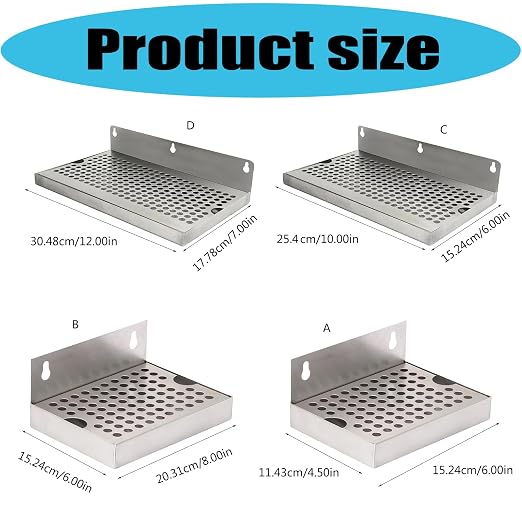 Sturdy 304 Nonrust Steel Wall Mounted Rectangular Pubs Drip Tray Feature Quick - Image 5