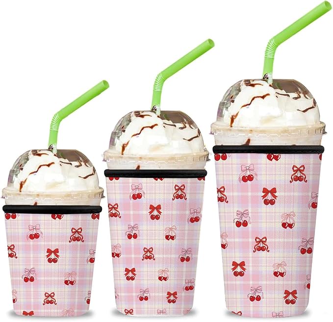 3 Pack Reusable Insulated Neoprene Iced Coffee Cup Sleeve, Durable Drink Sleeve by Unknown