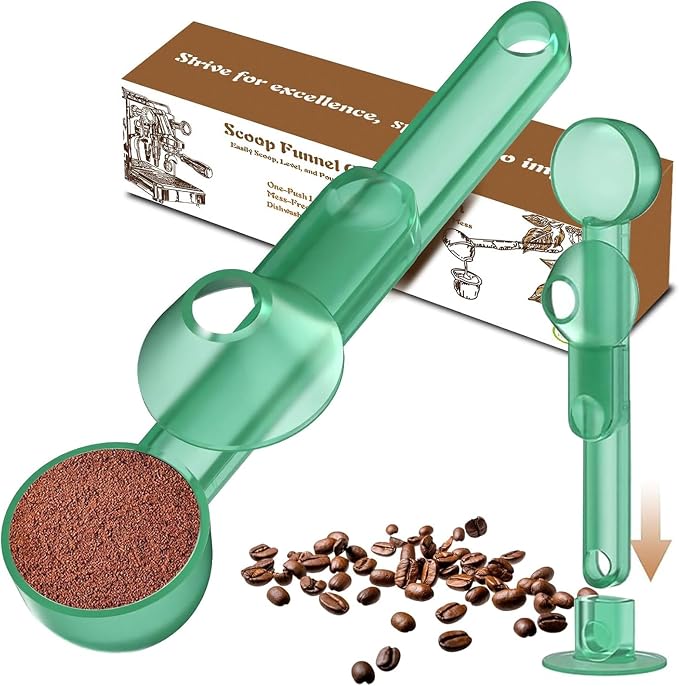 Coffee Scoop with Funnel for Ground Coffee, Protein Powder & Tea, for Reusable by Mudygelay