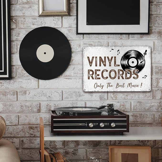 Music Decor Vinyl Records Only The Best Music Metal Signs - Image 2