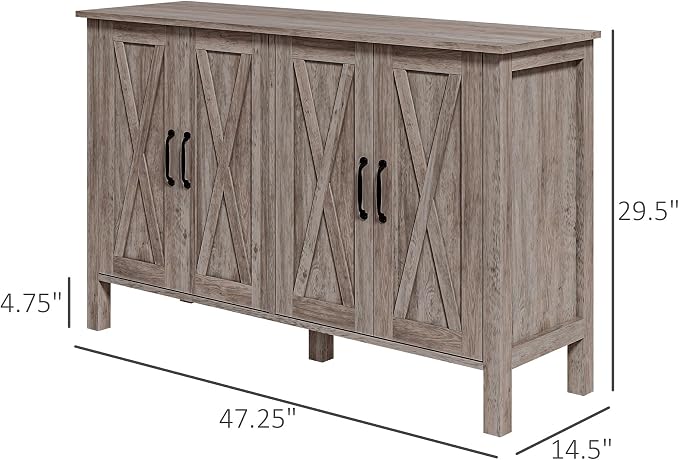 HOMCOM Buffet Cabinet, Farmhouse Coffee Bar Cabinet - Image 7