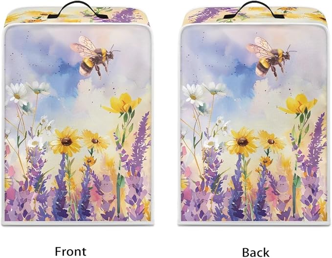 Daisy Sunflower Bees Coffee Machine Dust Resistant Protective Cover - Image 3