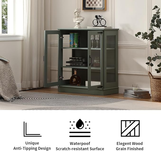 FOREST GRAVITY 31.5'' Small Display Buffet Cabinet - Image 4