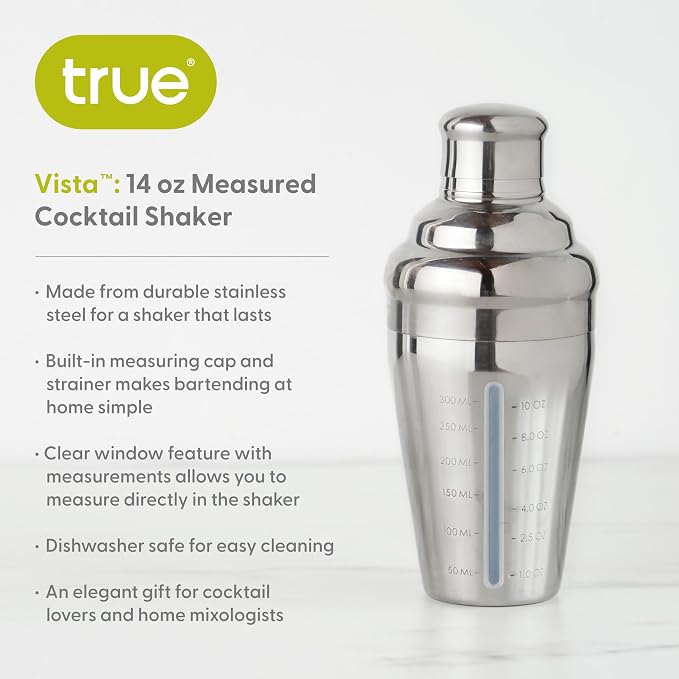 True Vista Stainless Steel Cocktail Shaker - Image 3