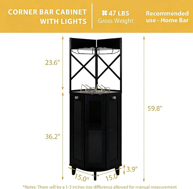 COCO DESIGN Corner Wine Cabinet - Image 2
