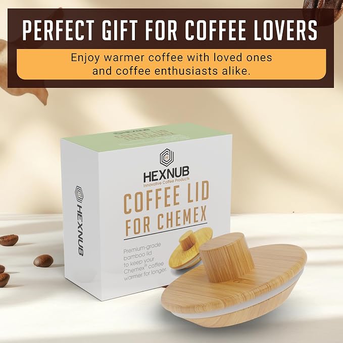 HEXNUB Pour Over Lid for Chemex Coffee Maker Bamboo Heat Retaining Cover | - Image 7