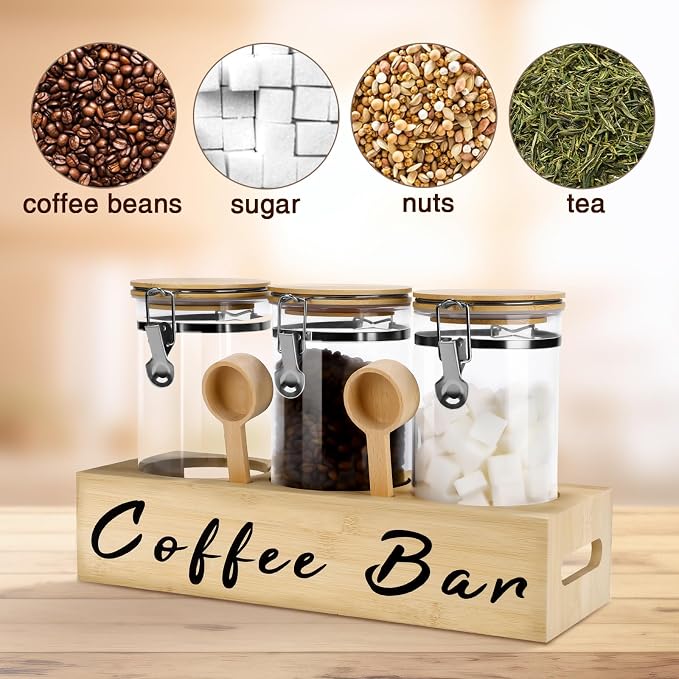 3 x 54 oz Glass Coffee Bean Storage Container - Image 5