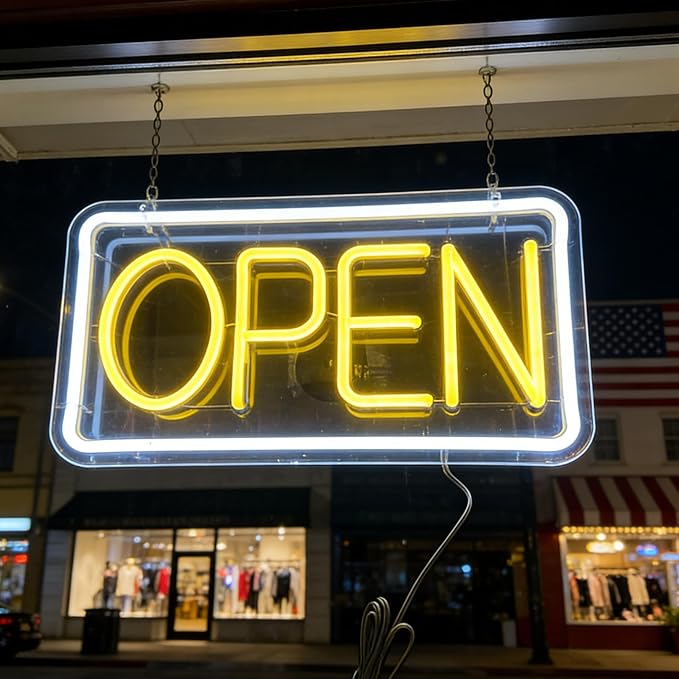 Open Signs for Business, Neon Open Sign Led, 16.5"x 9", - Image 3