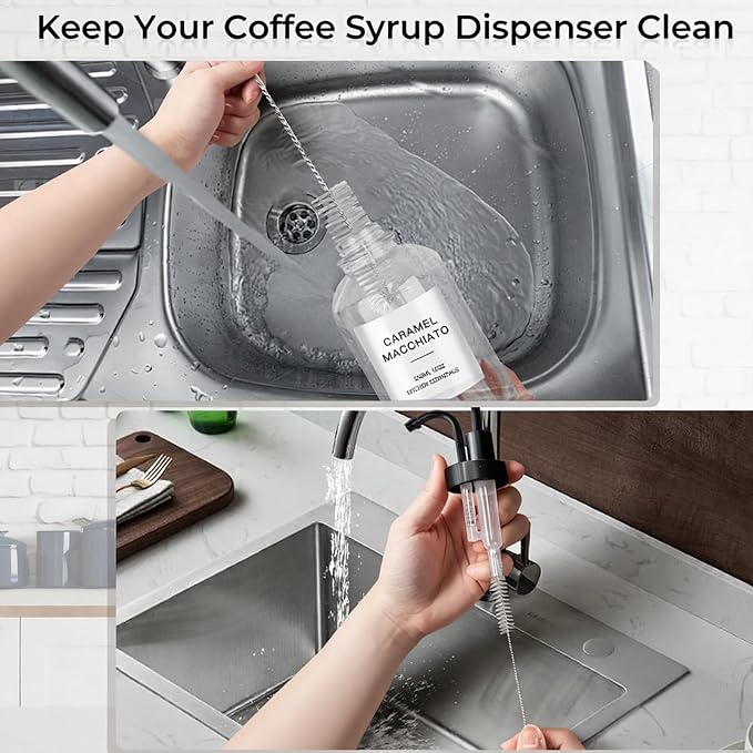 Coffee Syrup Dispenser for Coffee Bar, 16.9 oz 500ml Syrup Pump Dispenser - Image 6