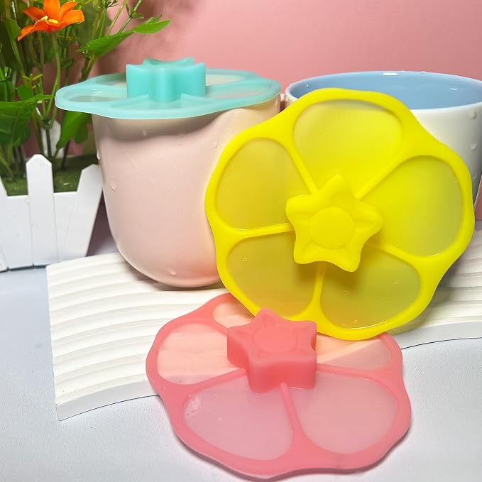 flower Silicone Cup Covers, Flexible Mug Covers, Tea Pots, Hot Cup Lids - Image 7