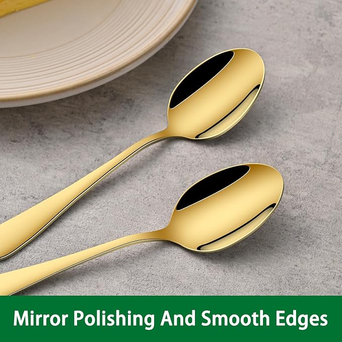 DEHOV 4.7 Inches Coffee Spoon, 8-Piece Cute Gold Espresso Spoons, Mini Coffee - Image 4