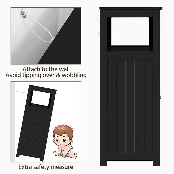 Yaheetech Bathroom Storage Cabinet Bathroom Floor Cabinet Freestanding - Image 9