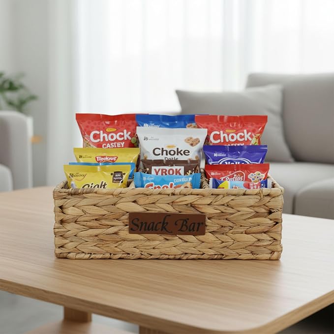 Snack Bar Station for Countertop, Hand-Woven Pantry Organizers and Storage Bins - Image 6