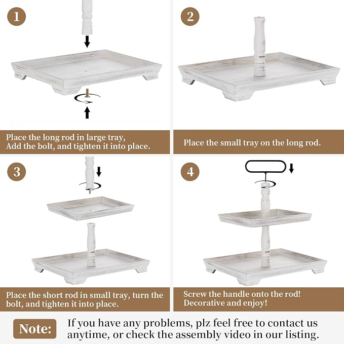 Hanobe 2 Tiered Decorative Tray Stand - Image 8