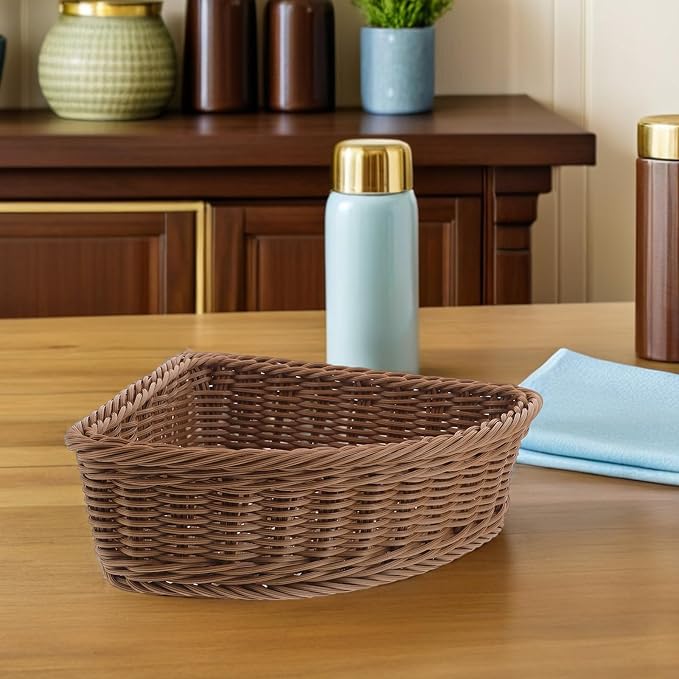 LIOOBO 2 Pcs Triangular Storage Baskets, Wedge Corner Cabinet Organizer - Image 3
