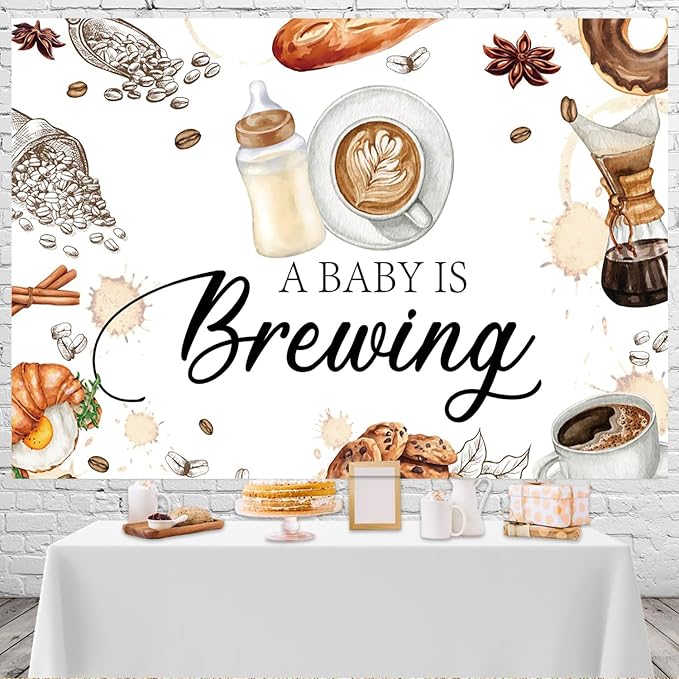 5x3ft Baby Shower Backdrop, Coffee Baby Shower Party Photography Background - Image 4