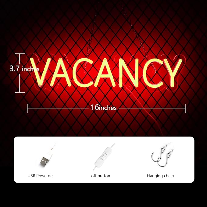 VACANCY Neon Signs for Wall Decor Neon Lights for Bedroom Led Business Signs - Image 3