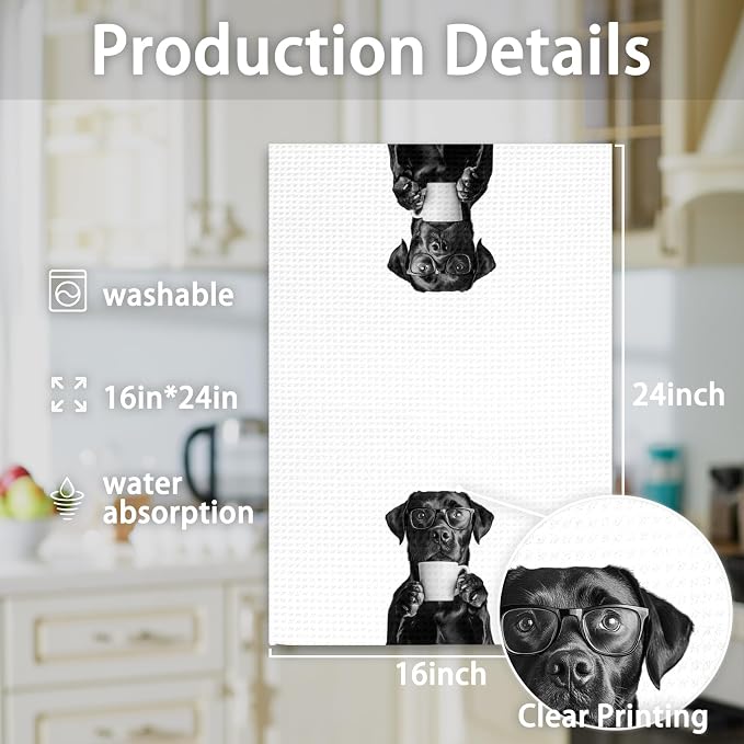 Black Lab Gifts Dog Coffee Kitchen Towels, Gifts - Image 7