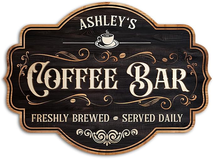 THUYPT Personalized Coffee Sign, Coffee Wooden Sign Plaque Wall Hanging Coffee by Thuypt