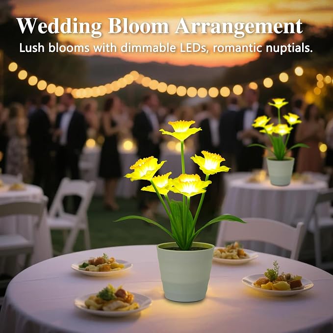 Artificial Yellow Daffodil Flower Lamp Night Light - Image 4