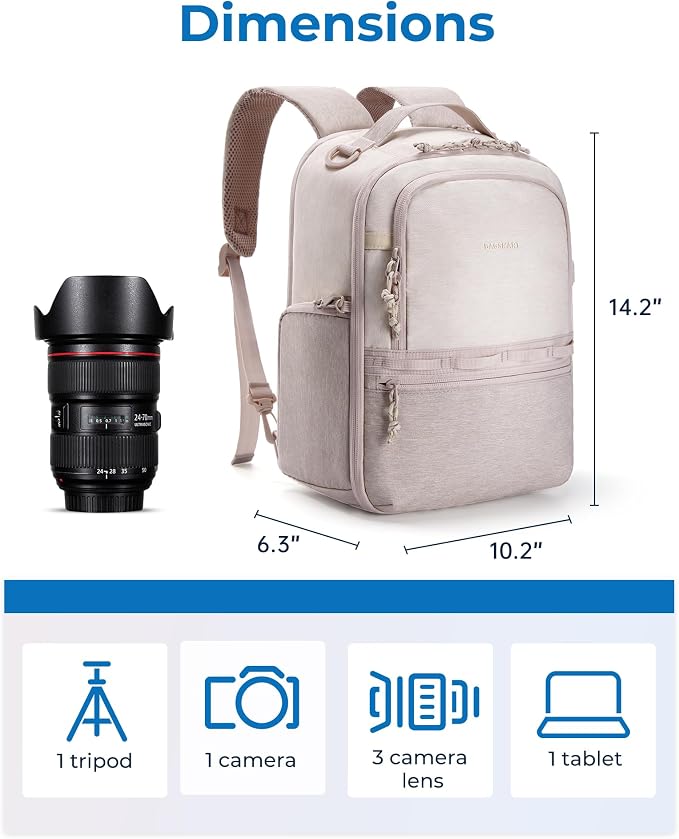 BAGSMART Small Camera Backpack, DSLR SLR Camera Bags - Image 3
