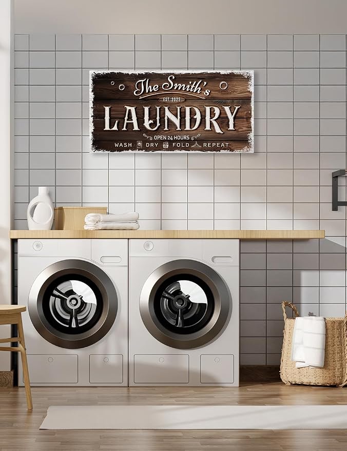 IPIC - Personalized Laundry Room Sign, Custom Canvas Wall Art - Image 3