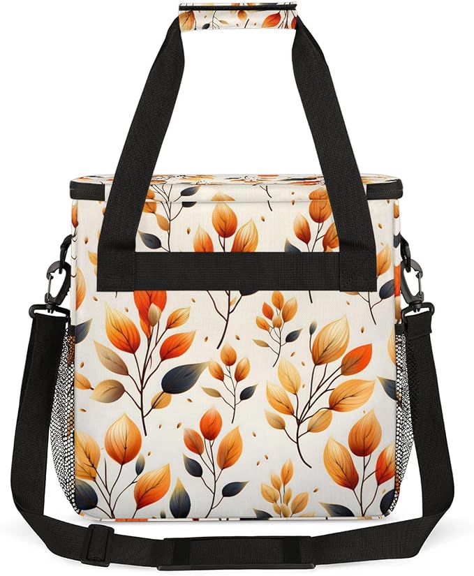 Fall Leaves Coffee Maker Carring Bag, Large Insulated Storage Organizer Case - Image 5