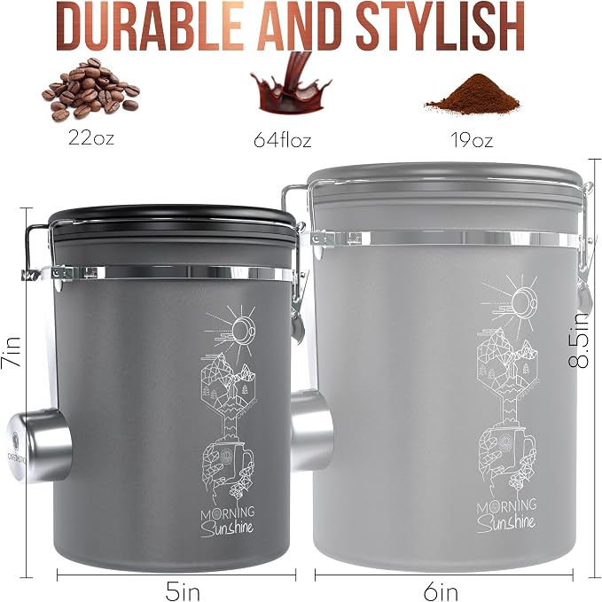 Coffee Canister – Airtight Stainless Steel Storage Container - Image 2