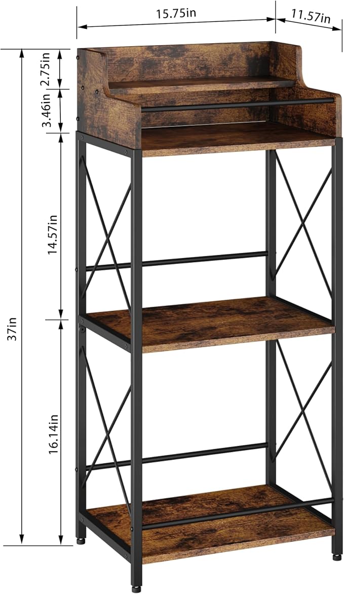 KLM Liquor Bottle Display Shelf, Coffee Syrup Rack Organizer, 3 Step Countertop - Image 3
