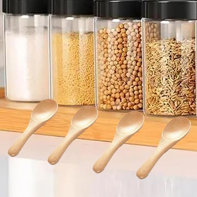 Asanta 6 PCS Small Wooden Spoons, 3.9 Inch Tiny Spoons - Image 6