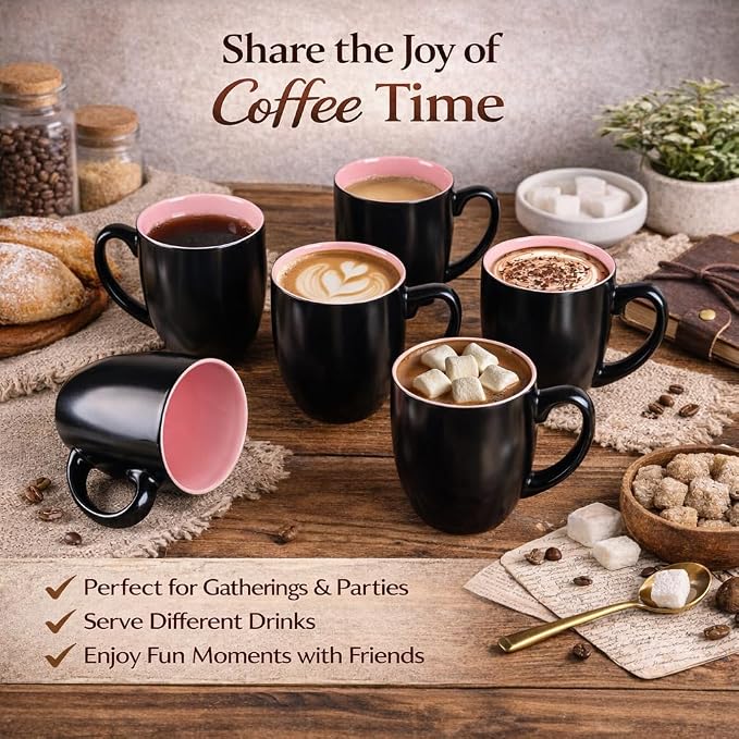 GBhome 16oz Coffee Mugs Set of 6, Large Ceramic Coffee Mugs - Image 6