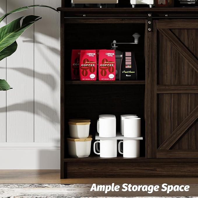 4ever2buy Farmhouse Coffee Bar Cabinet - Image 6