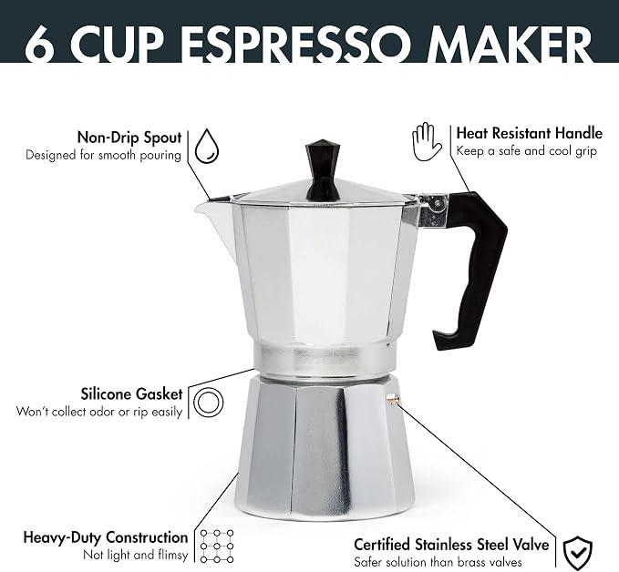 Primula Stovetop Espresso Maker and Handheld Electric Milk Frother Gift Set - Image 10