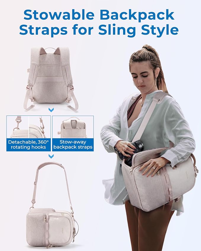 BAGSMART Small Camera Backpack, DSLR SLR Camera Bags - Image 2