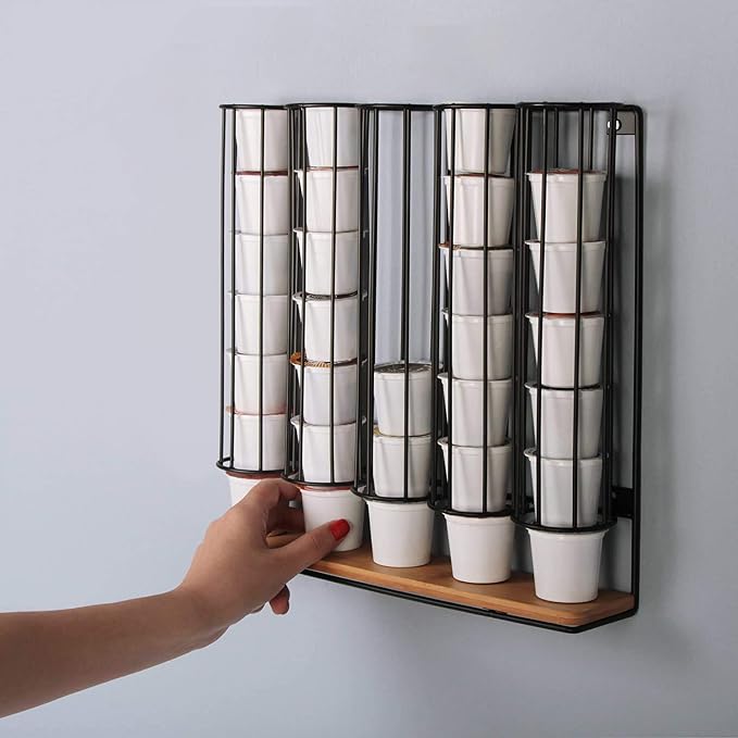 J JACKCUBE DESIGN K Cup Holder, Coffee Pod Holder, K Cup Organizer Wall Mount by JACKCUBEDESIGN