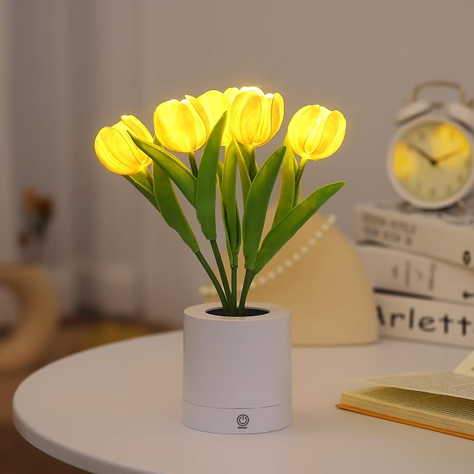 WSYEAR Flower Table Lamp Tulip Desk LED Night Light by WSYEAR
