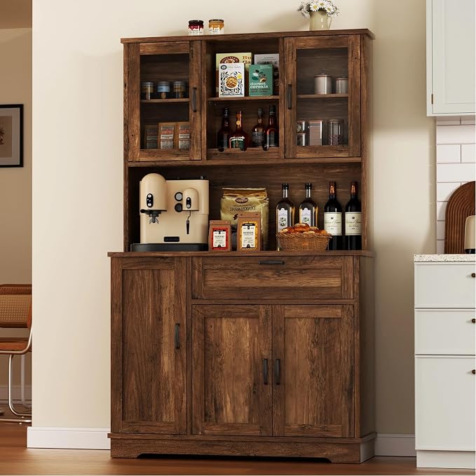 Vongrasig Tall Kitchen Pantry Storage Cabinet, Modern Pantry Cabinet by Vongrasig