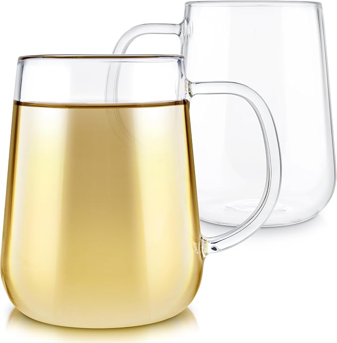 Teabloom Set of 2 Premium Borosilicate Glass Mugs by Teabloom