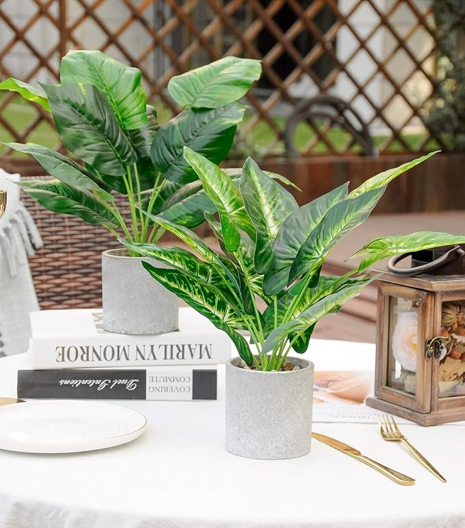 2pcs Fake Plants Medium Artificial Tropical Plants Indoor - Image 4