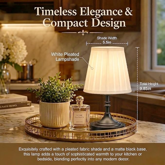 Balck Small Cordless Table Lamp Rechargeable - Image 5