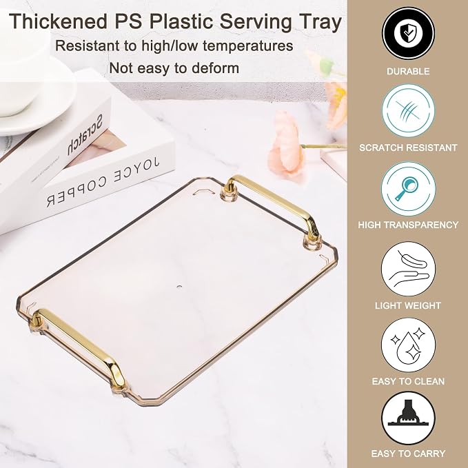 PATIKIL 12 x 8.6 Inches Plastic Serving Tray - Image 3