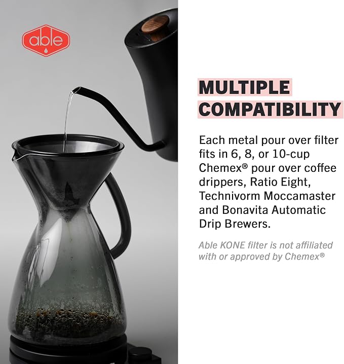 Able KONE: Reusable Stainless Steel Coffee Filter Compatible - Image 7