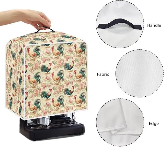 Rooster Rose Coffee Maker Covers Coffee Dust Cover - Image 5