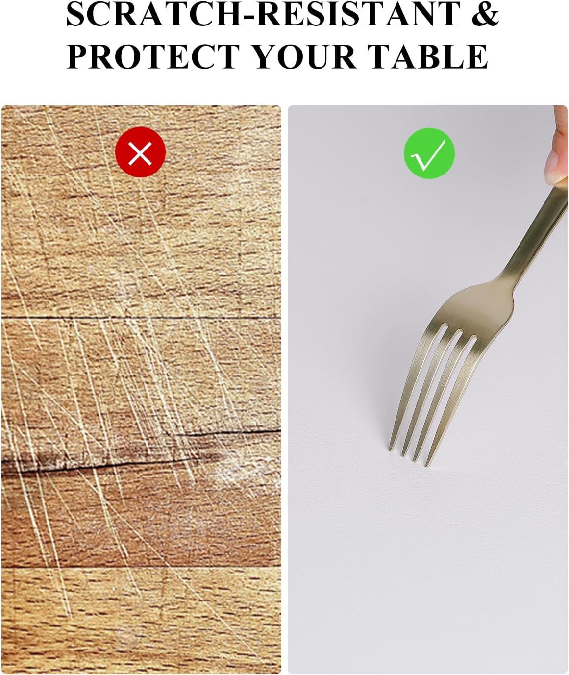 Pure White Plastic Table Cover Protector, 42" x 78" Waterproof Easy Flat PVC Desk Pad Mat, 1.5mm Thick Rectangle Vinyl Table Top Protector for Dining Room Table, Office, Dresser