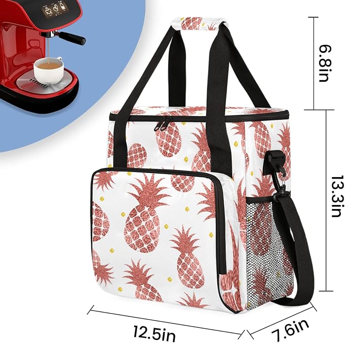 Pineapples Fruits Coffee Maker Carring Bag, Large Insulated Storage Organizer - Image 2