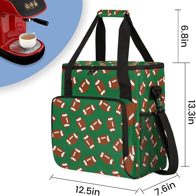 Football Coffee Maker Travel Bag, Football Large Carrying Storage Case - Image 2