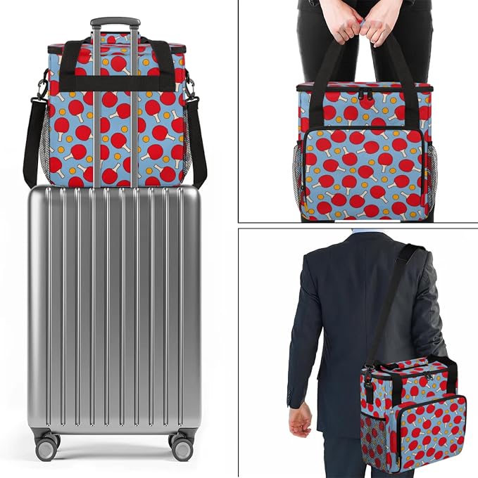 Table Tennis Pattern Coffee Maker Travel Bag, Table Tennis Pattern Large - Image 7