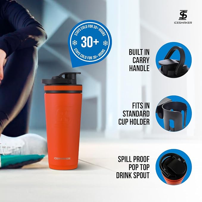 Ice Shaker Insulated Stainless Steel Shaker Bottle | 26oz - Image 3